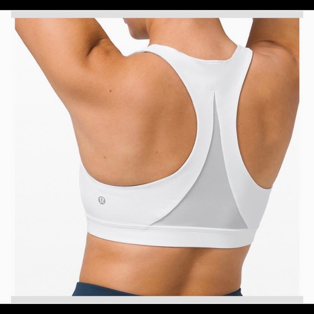 Lululemon Invigorate Sports Bra - White w/ Mesh Back - Size 10